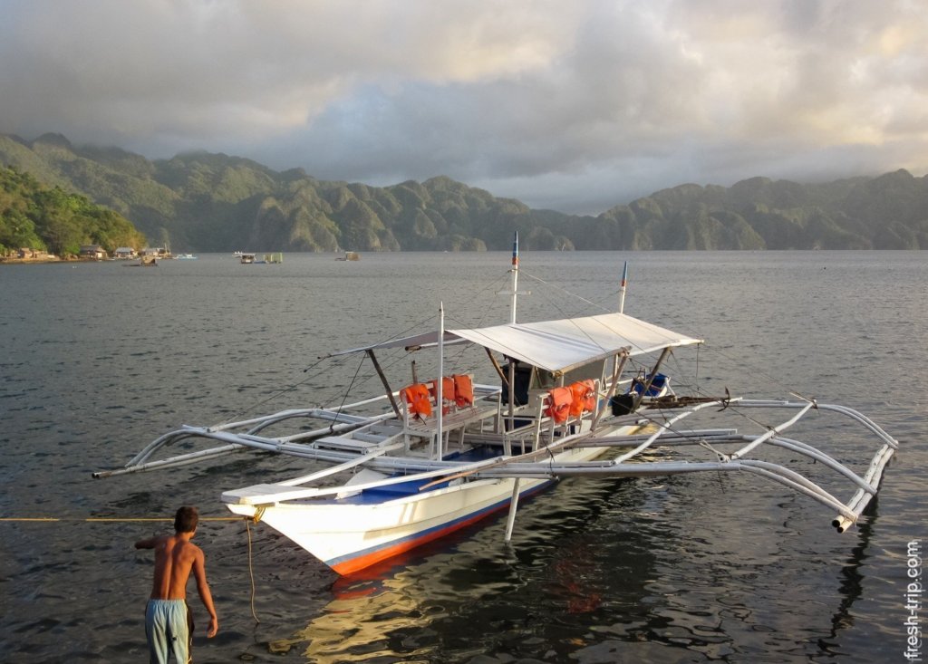 The boat in the Gulf of Coron, Philippines